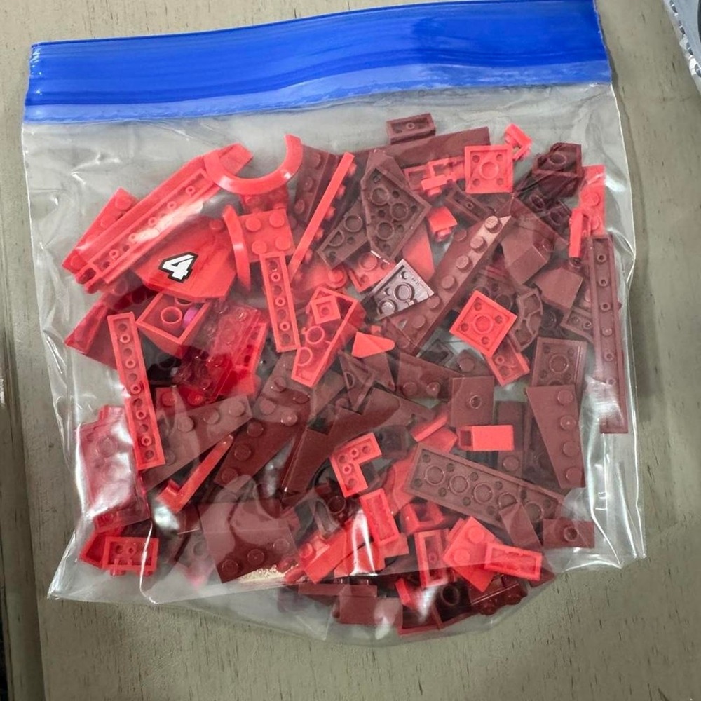 LEGO Bulk Lot Red Burgundy Bricks Plates Parts Sorted Mix MOC Kidcore Nostalgia